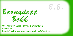 bernadett bekk business card